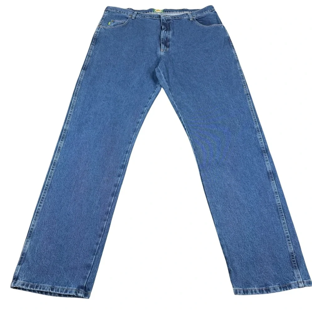 Cabelas Mens Jeans 42x36 Blue Denim Straight Leg Relaxed Fit Outdoor Workwear
